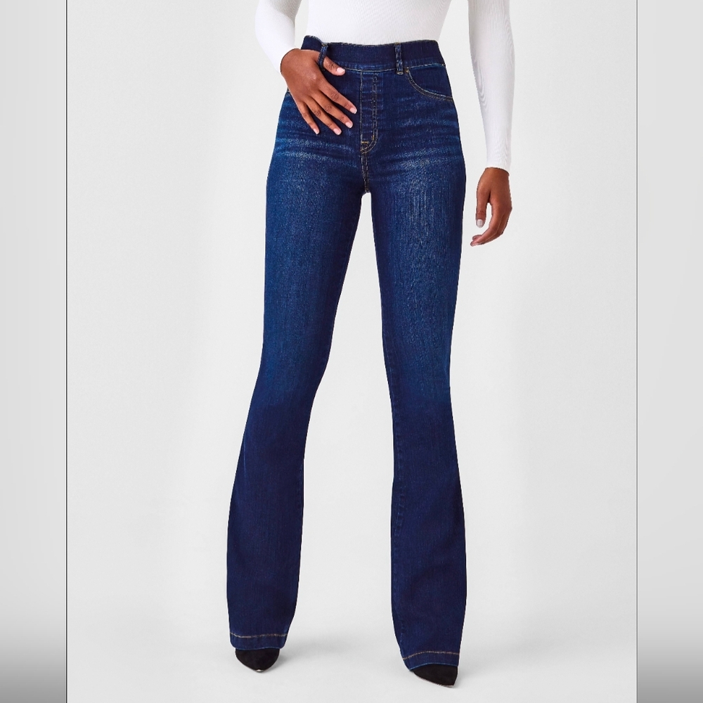 Spanx Flare Pull-on Jeans XL Midnight Color